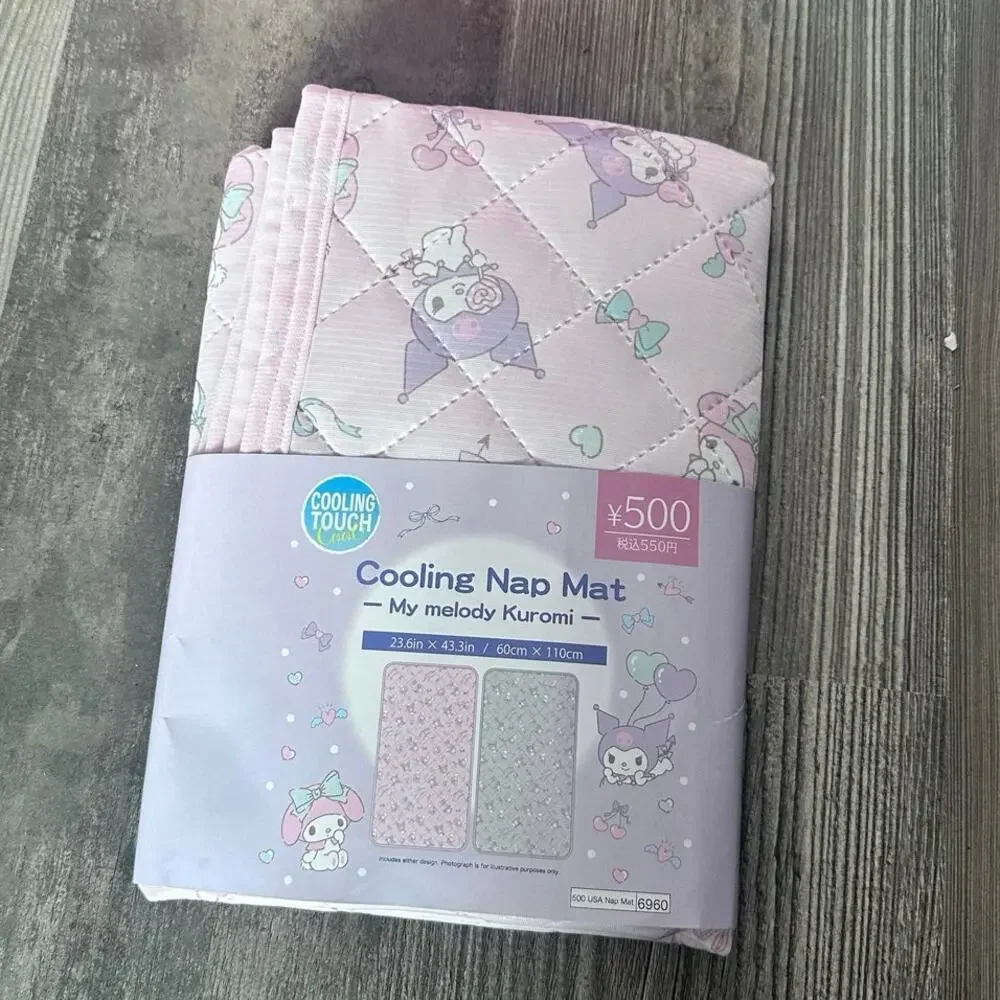 daiso sanrio cooling nap mat my melody kuromi pink